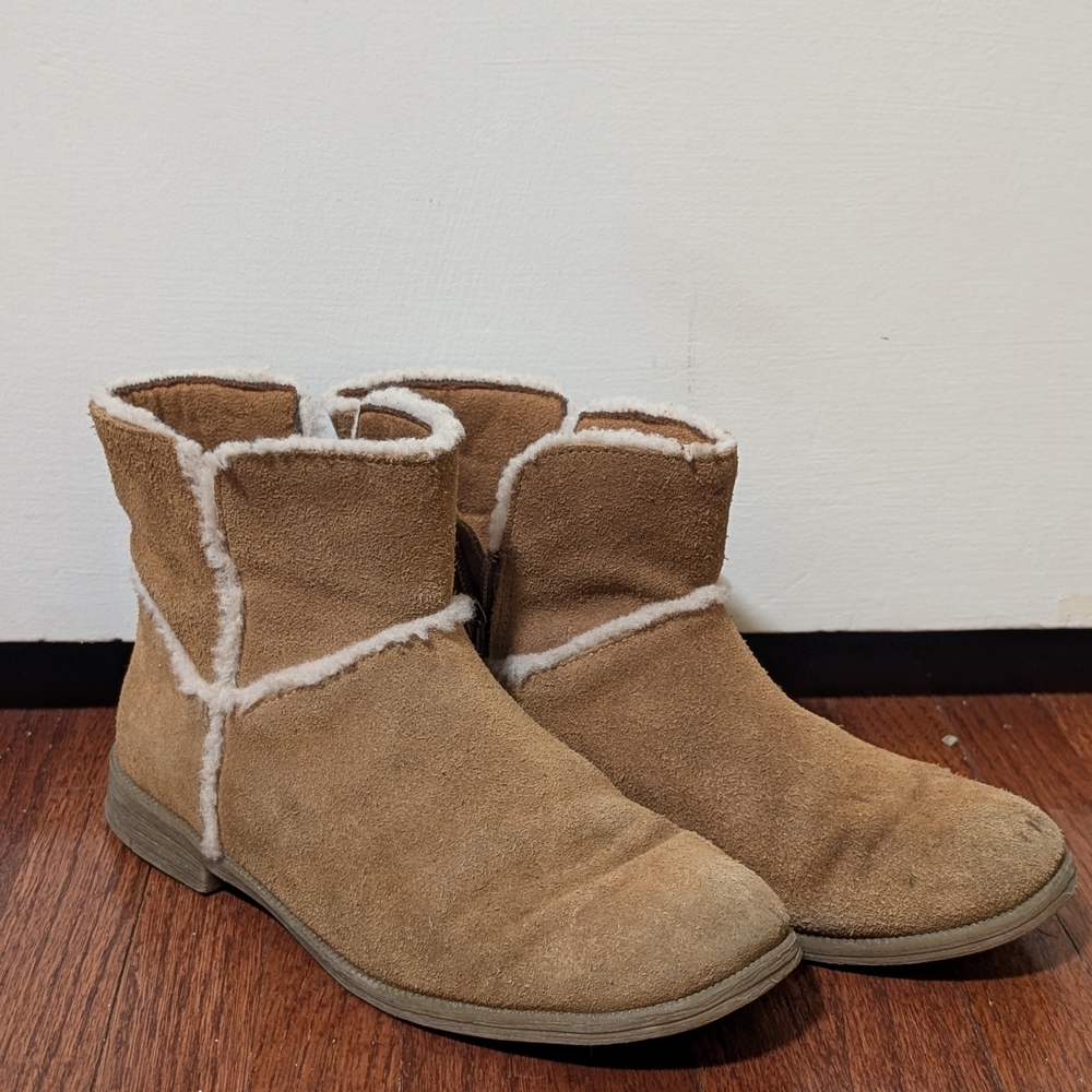 UGG Tan Suede Boots with Cream Accents